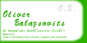 oliver balazsovits business card